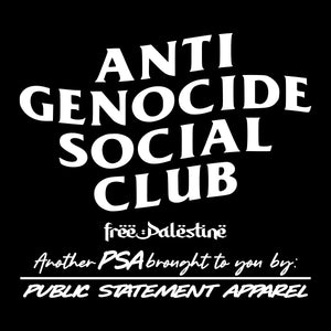 PSA #freepalestine Pullover Hoodie or T-Shirt - Anti Genocide Social Club