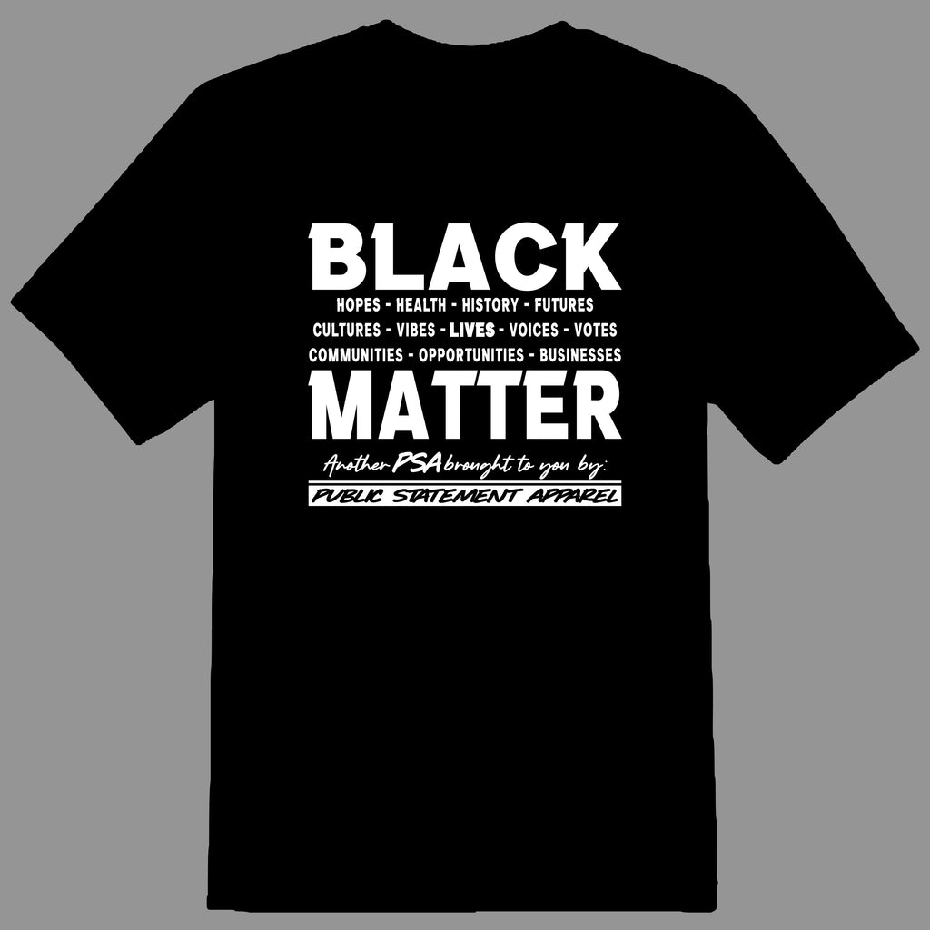 PSA Pullover Hoodie or T-Shirt - Black Matters
